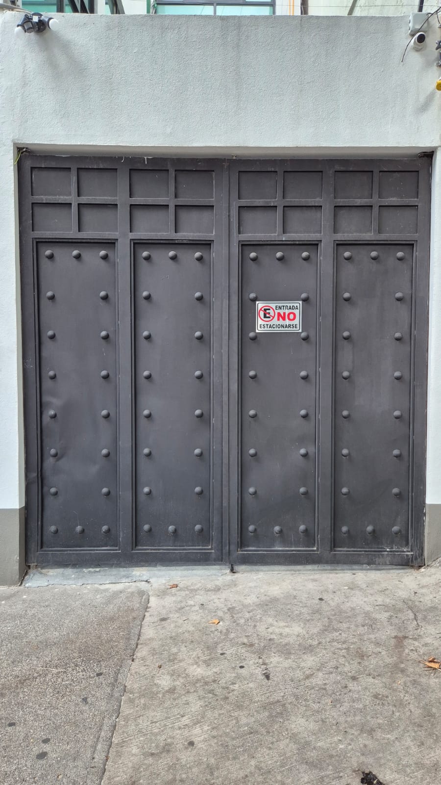 Portón residencial de herrería instalado en una cochera